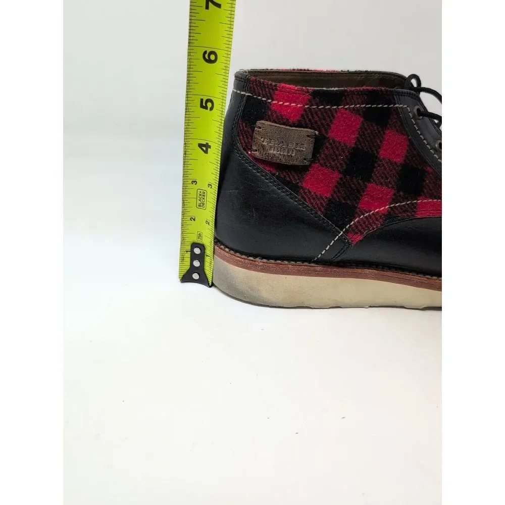 H.S. Trask Reserve Buffalo Plaid Chukka Boots Men's Size 9 M Made‎ in USA Vibram